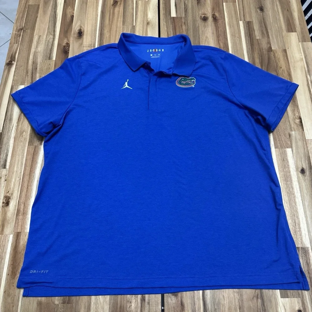 Florida Gators Polo Shirt Mens 2XL Blue Jordan College Football DriFit Collared